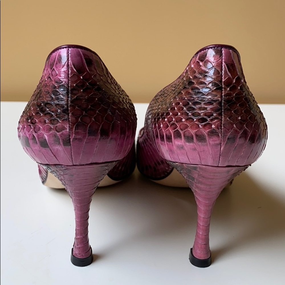 Manolo Blahnik Pink Python Heels. - image 8